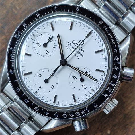 new white omega speedmaster|Omega Speedmaster reduced white dial.